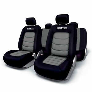 Stoelhoezenset 11 delig Sparco zwart/grijs | Autoshop.nl