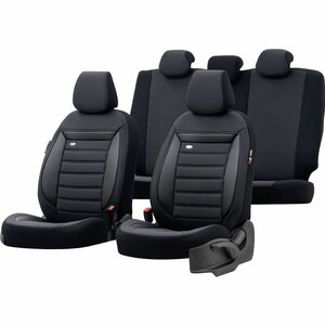 Stoelhoezenset 11 delig  Prestige zwart/antraciet | Autoshop.nl
