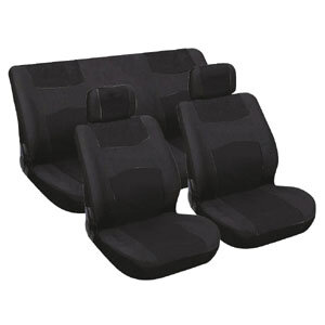 Autostoelhoezen set 6 delig zwart  | Autoshop.nl