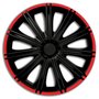 4 delig wieldoppenset Nero zwart/rood 18 inch